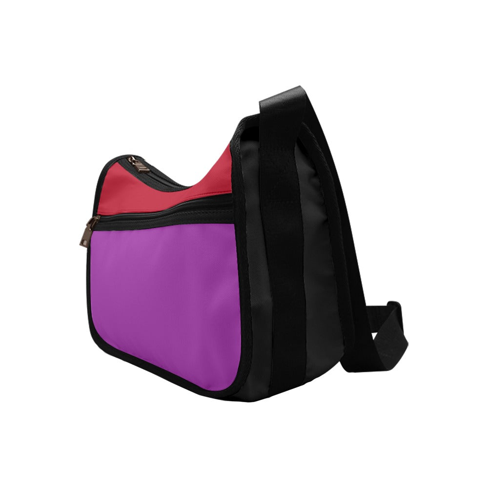 Purple And Red Mismatch Crossbody Bag - Offbeat Sweetie