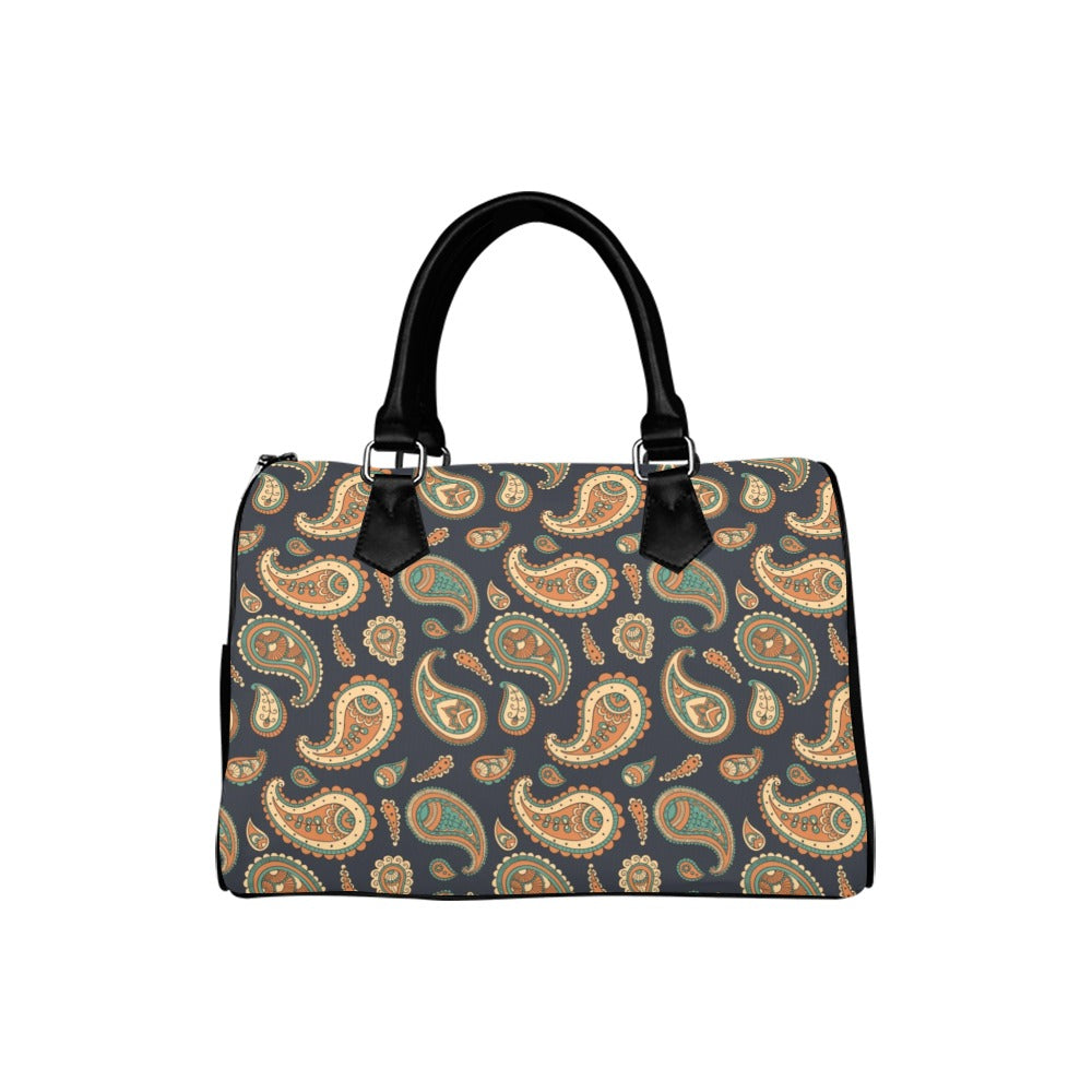 Retro Paisley Boston Handbag - Offbeat Sweetie