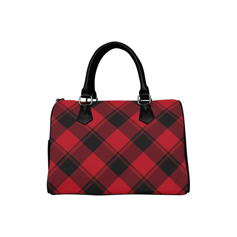 Toffee Apple Plaid Boston Handbag