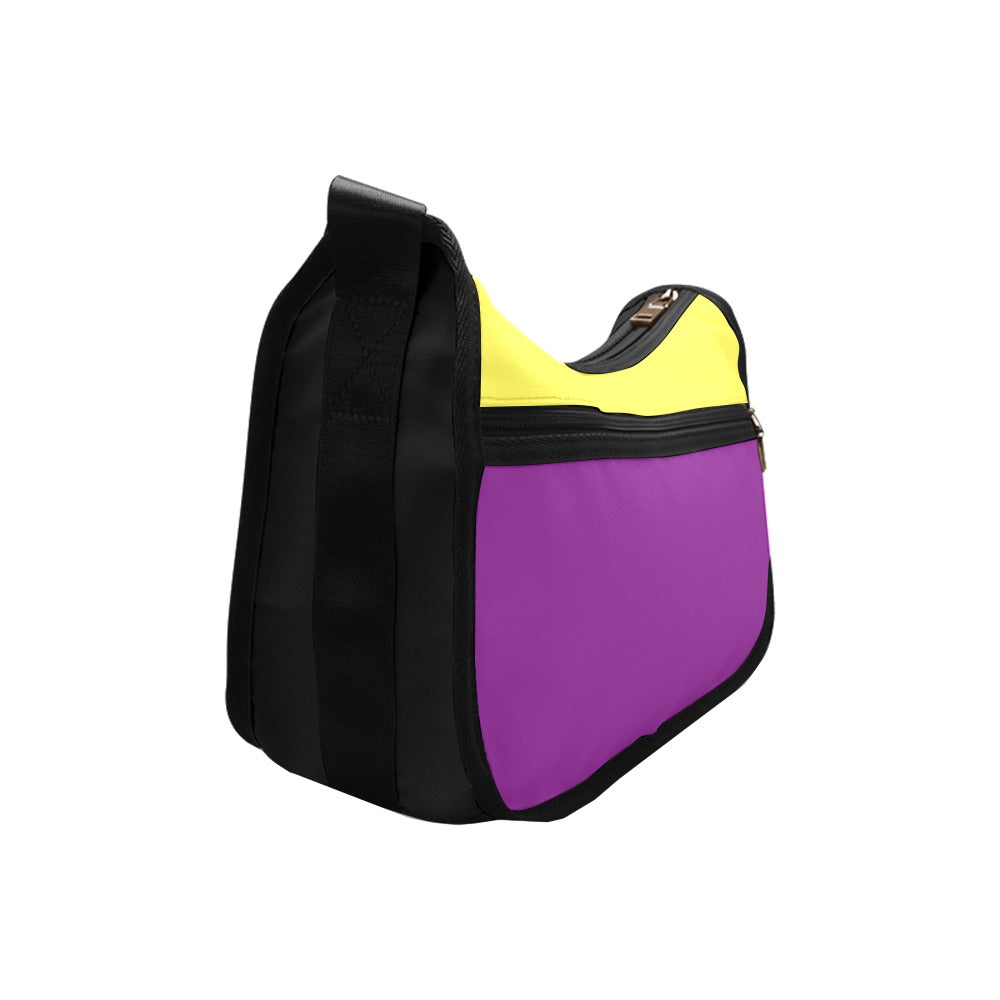 Yellow And Purple Mismatch Crossbody Bag - Offbeat Sweetie