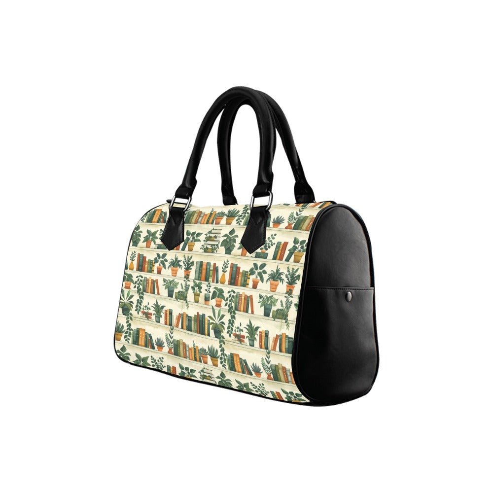 Books And Plants Boston Handbag - Offbeat Sweetie