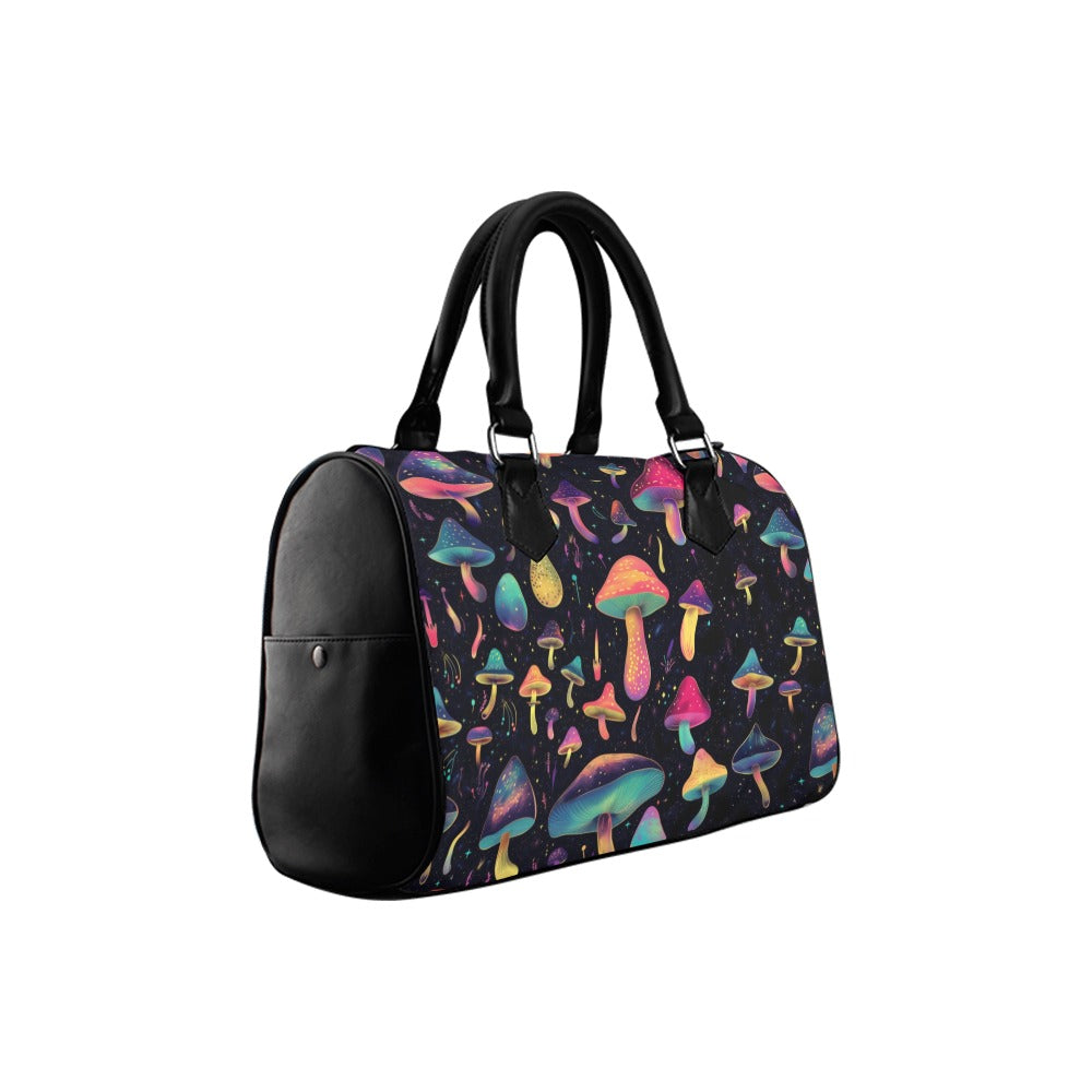 Cosmic Mushrooms Boston Handbag - Offbeat Sweetie
