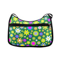 Green Retro Flowers Crossbody Bag - Offbeat Sweetie