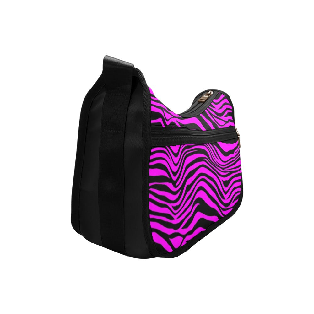 Neon Zebra Fuchsia Crossbody Bag