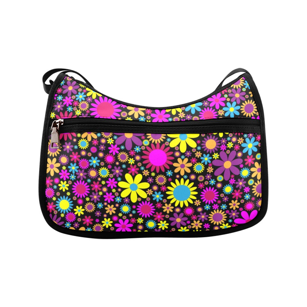 Funky Retro Flowers Crossbody Bag - Offbeat Sweetie