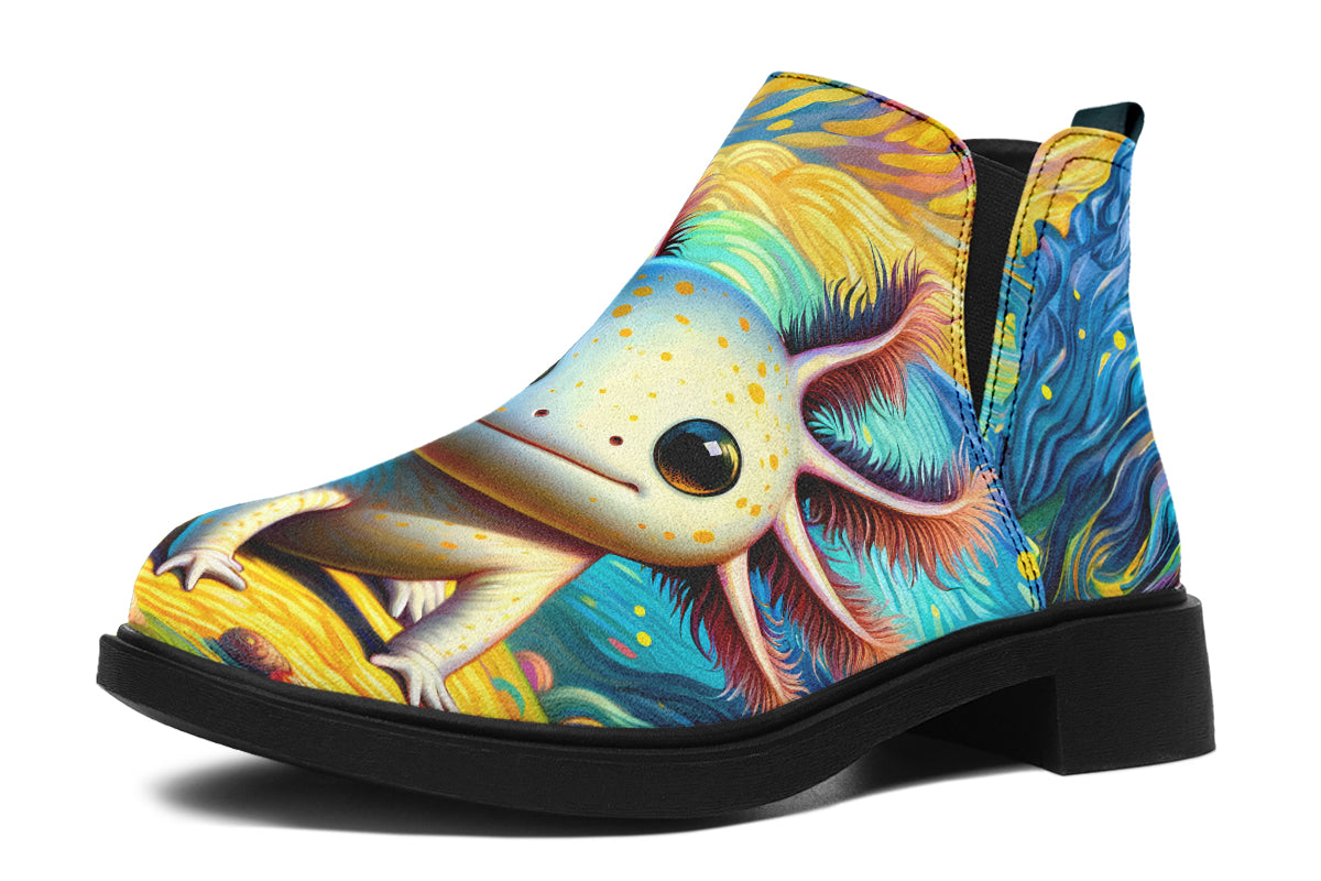 Adorable Axolotls Ankle Boots Offbeat Sweetie