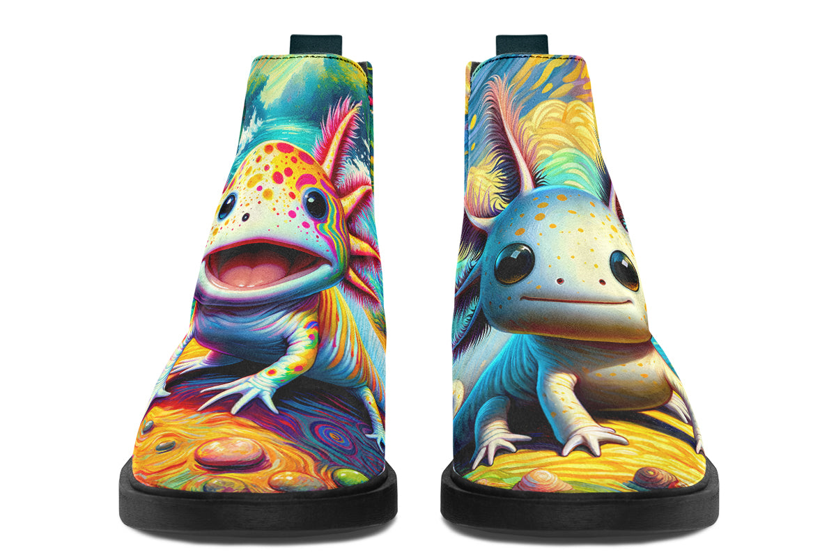 Adorable Axolotls Ankle Boots Offbeat Sweetie