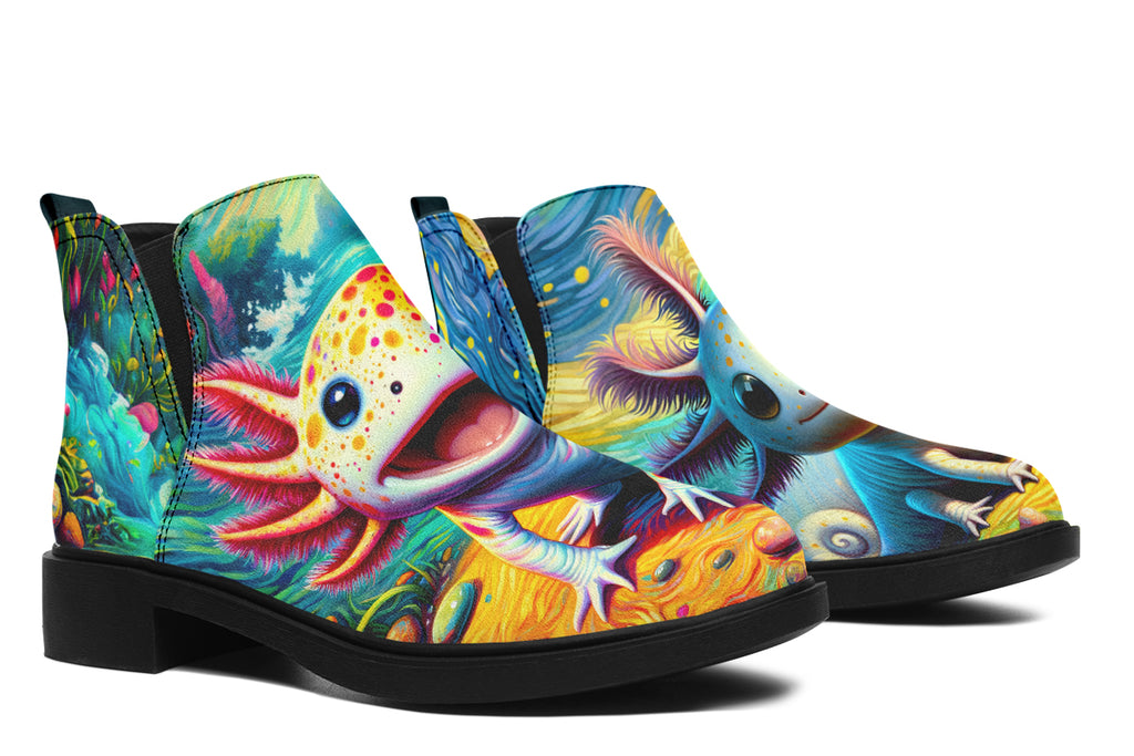 Adorable Axolotls Ankle Boots Offbeat Sweetie