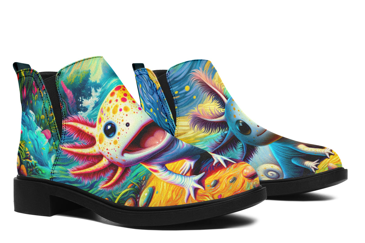 Adorable Axolotls Ankle Boots Offbeat Sweetie