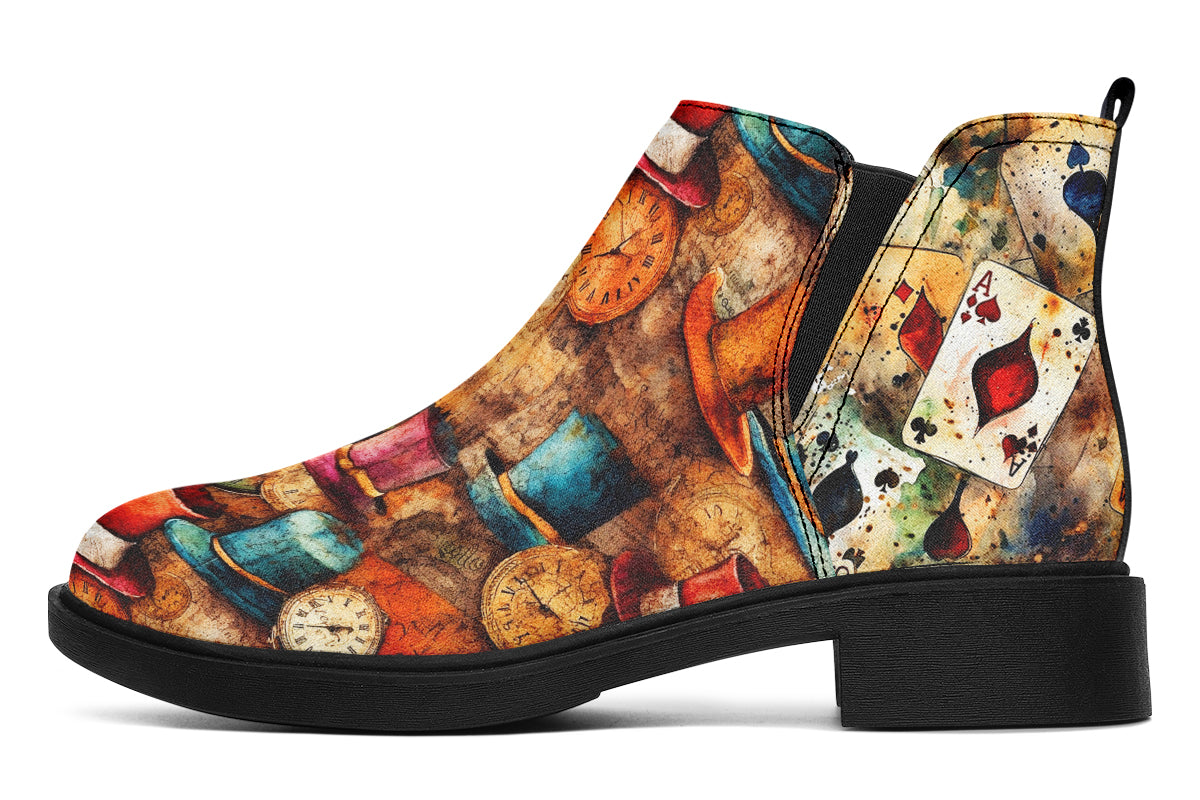 All Mad Here Ankle Boots Black Sole Offbeat Sweetie