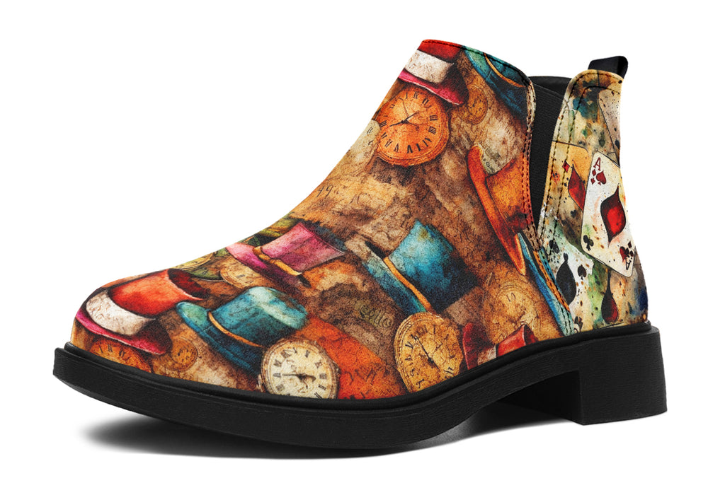 All Mad Here Ankle Boots Offbeat Sweetie