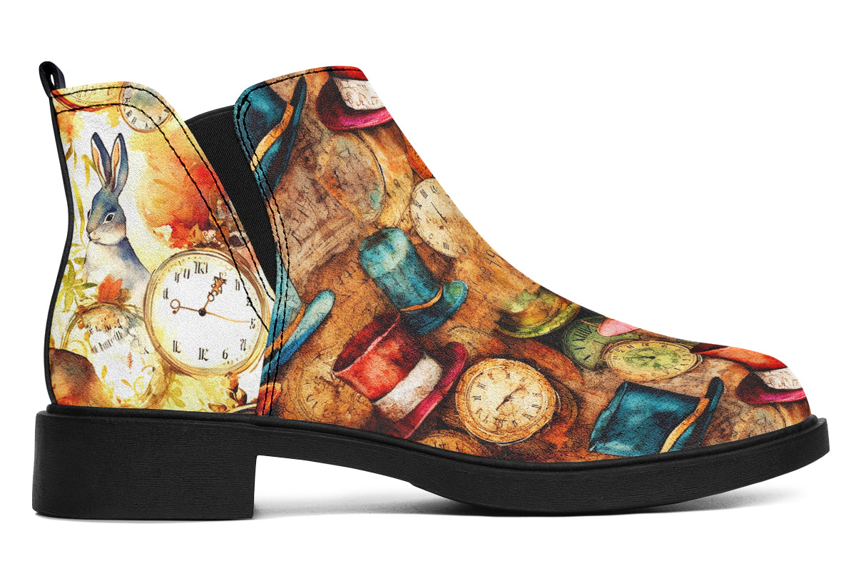 All Mad Here Ankle Boots Offbeat Sweetie