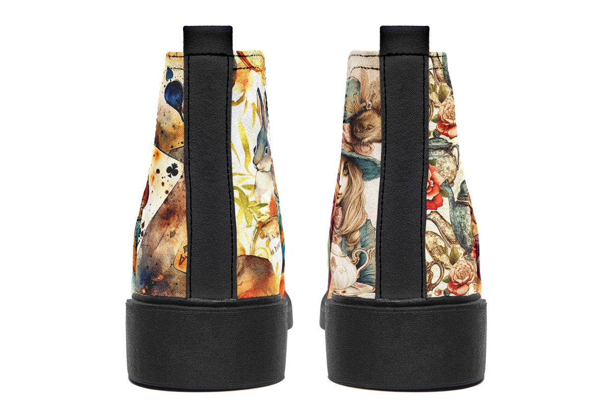 All Mad Here Ankle Boots Offbeat Sweetie