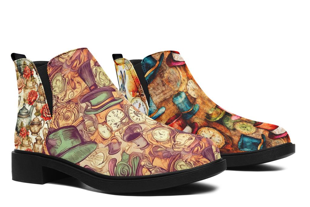 All Mad Here Ankle Boots Offbeat Sweetie