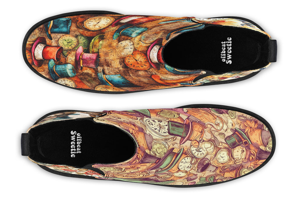 All Mad Here Ankle Boots Offbeat Sweetie