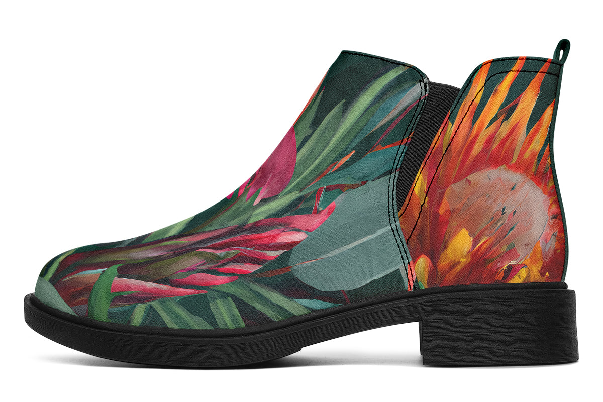 Australian Bouquet Ankle Boots Black Sole Offbeat Sweetie