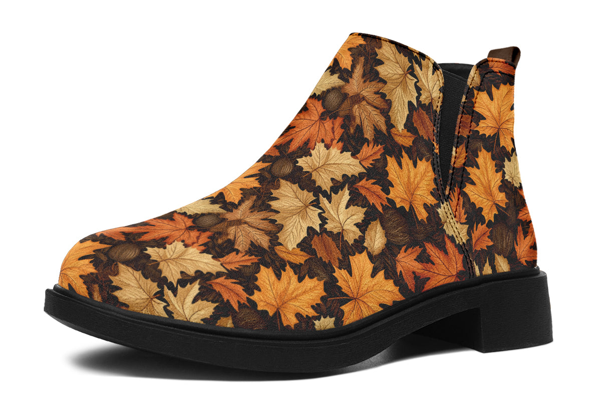 Autumn Leaves Ankle Boots Offbeat Sweetie