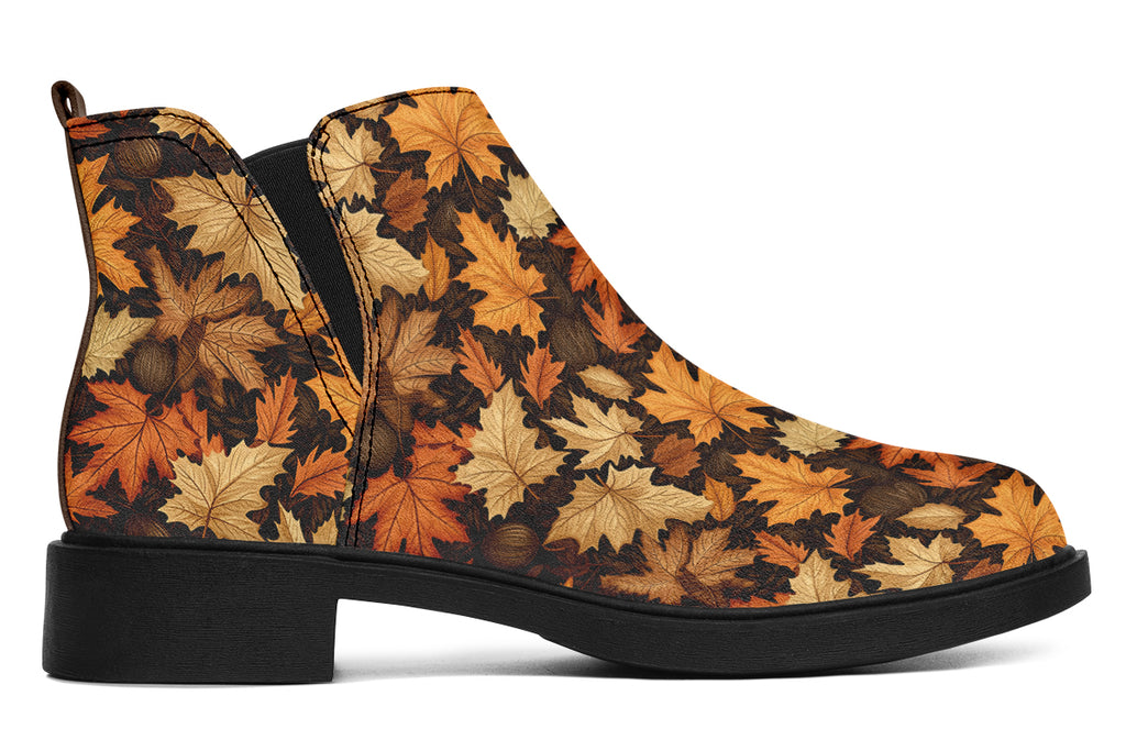 Autumn Leaves Ankle Boots Offbeat Sweetie