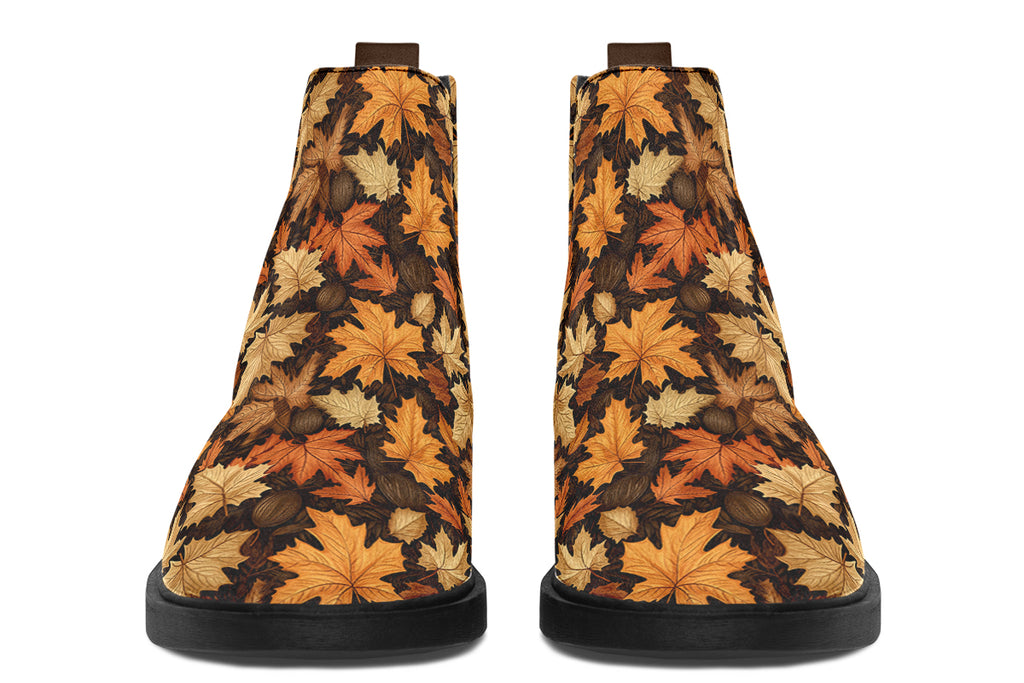 Autumn Leaves Ankle Boots Offbeat Sweetie