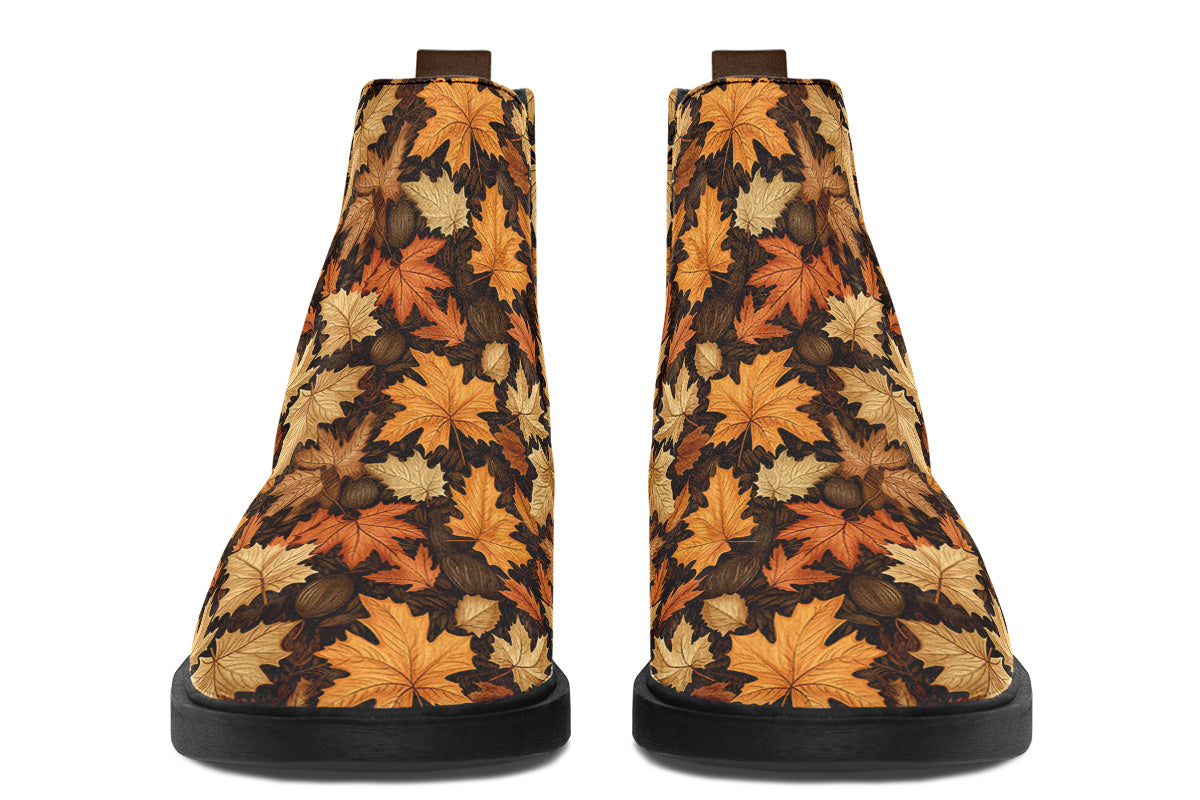 Autumn Leaves Ankle Boots Offbeat Sweetie
