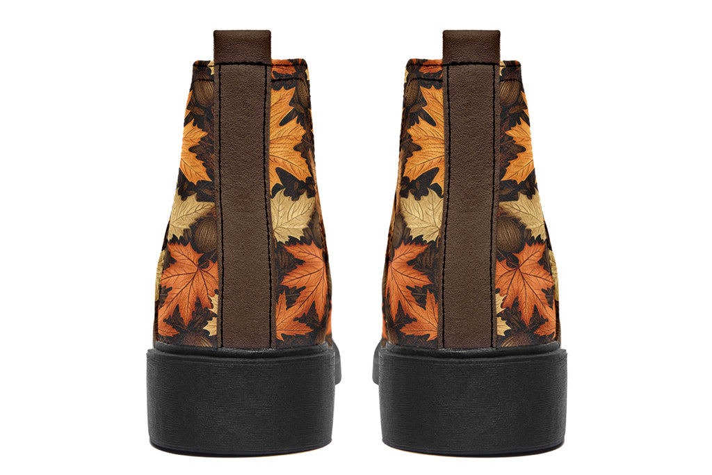 Autumn Leaves Ankle Boots Offbeat Sweetie