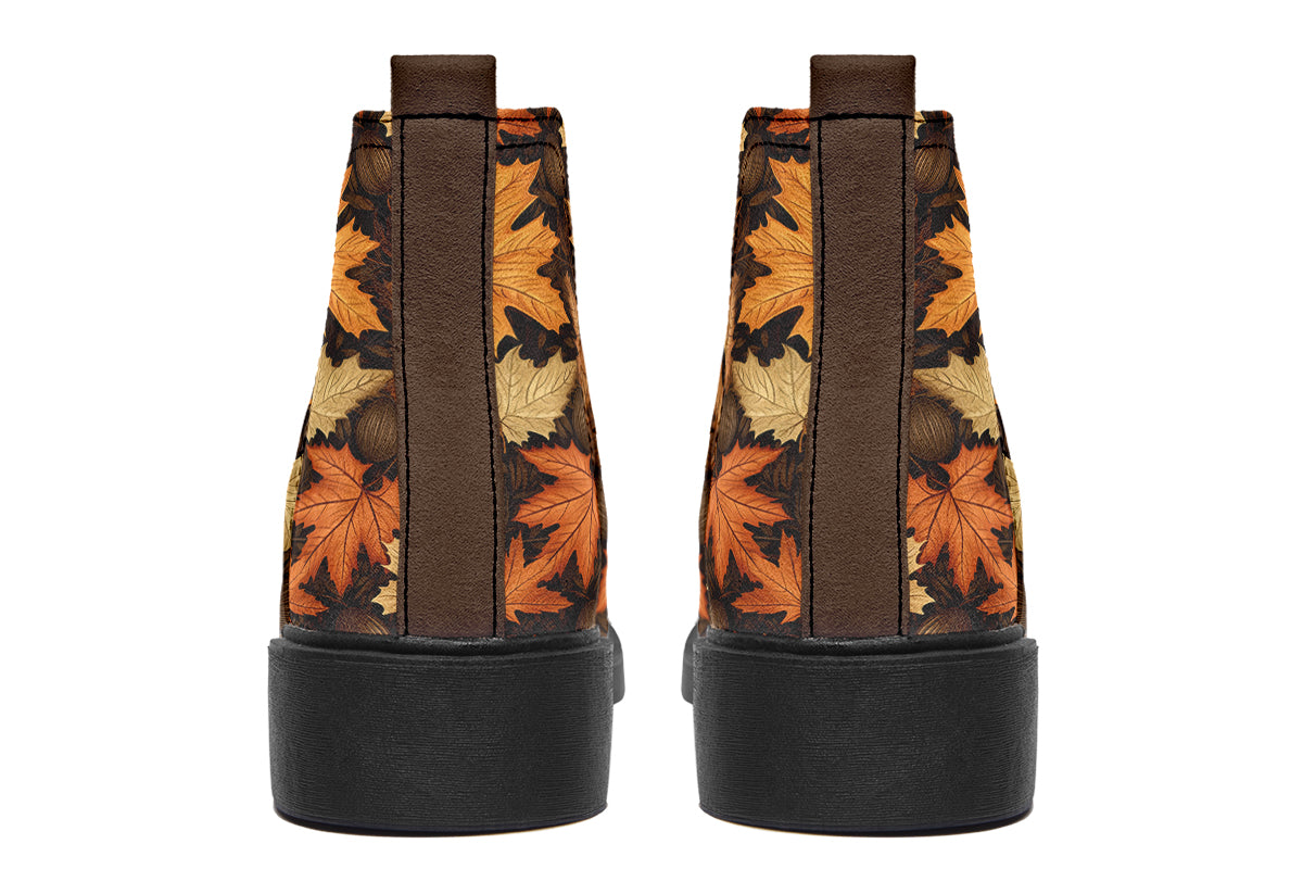 Autumn Leaves Ankle Boots Offbeat Sweetie