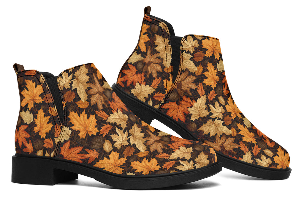 Autumn Leaves Ankle Boots Offbeat Sweetie