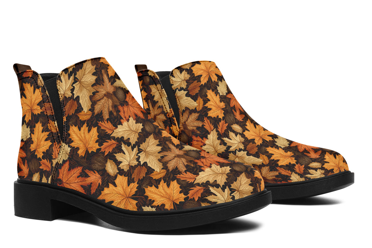 Autumn Leaves Ankle Boots Offbeat Sweetie