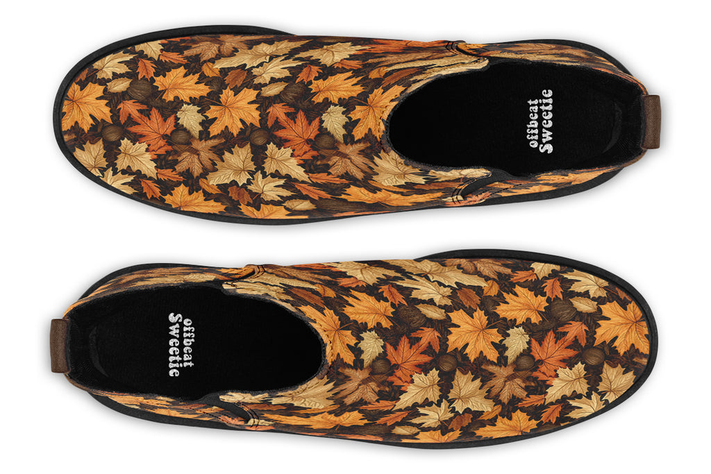 Autumn Leaves Ankle Boots Offbeat Sweetie