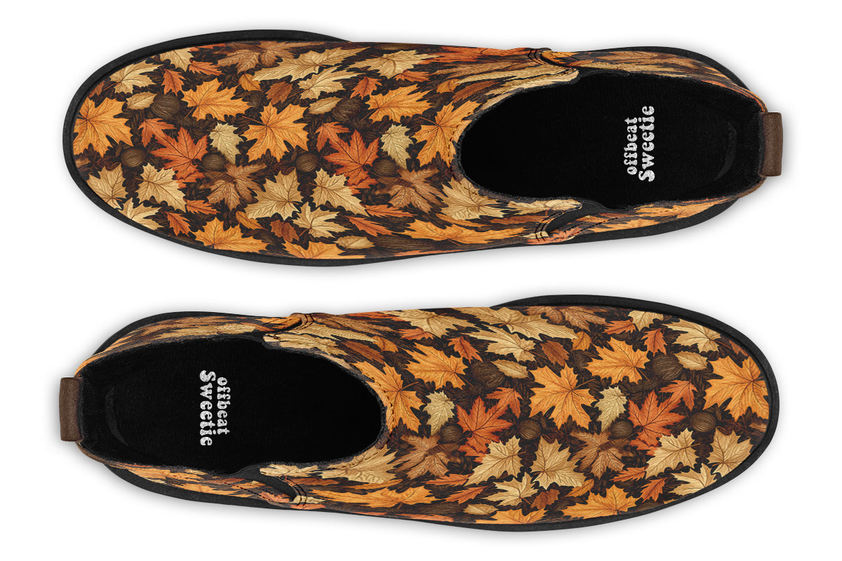 Autumn Leaves Ankle Boots Offbeat Sweetie