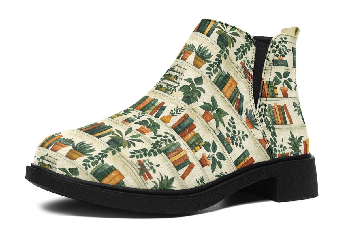 Books And Plants Ankle Boots Offbeat Sweetie