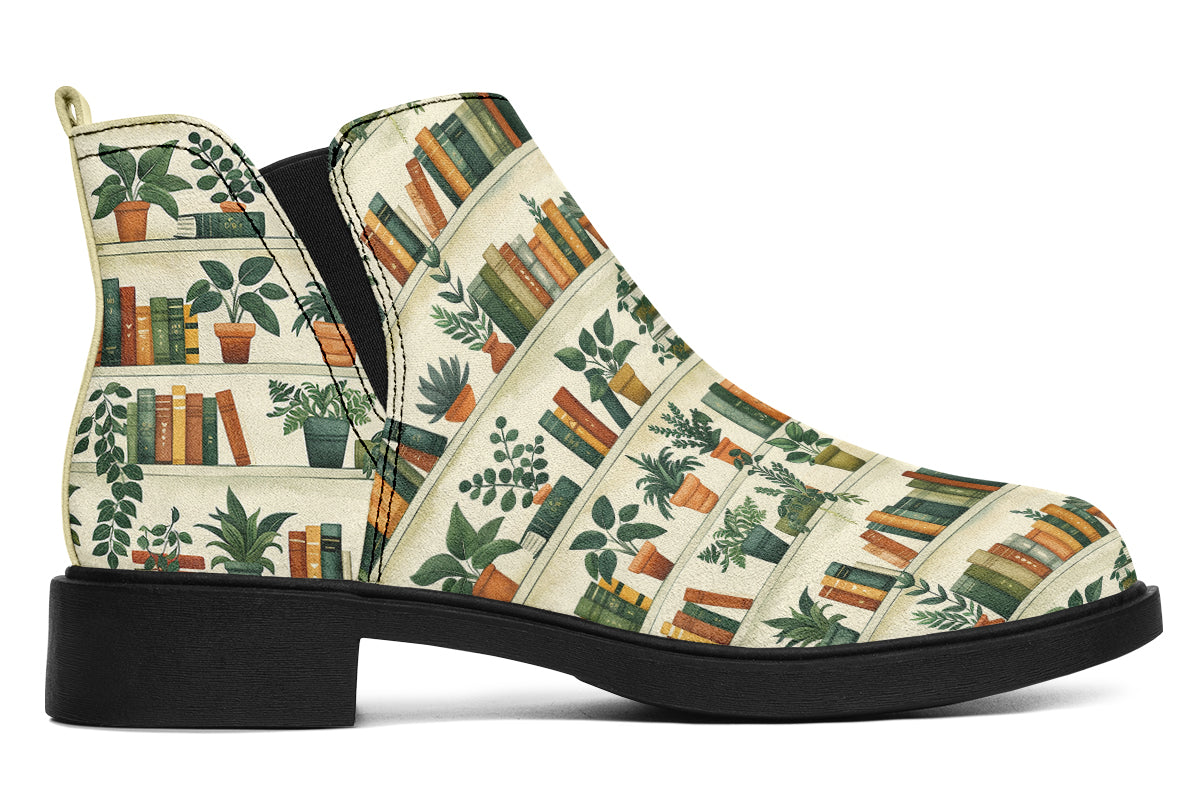 Books And Plants Ankle Boots Offbeat Sweetie