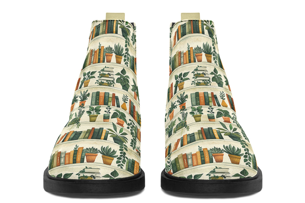 Books And Plants Ankle Boots Offbeat Sweetie