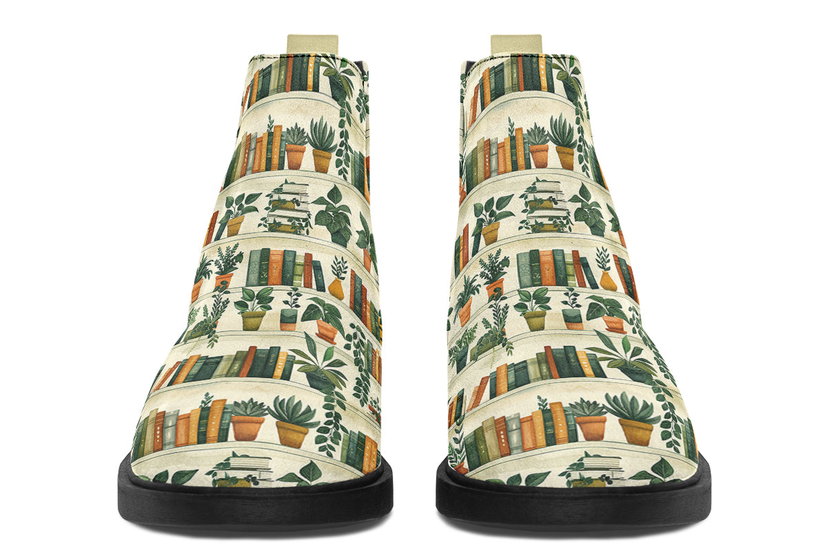 Books And Plants Ankle Boots Offbeat Sweetie