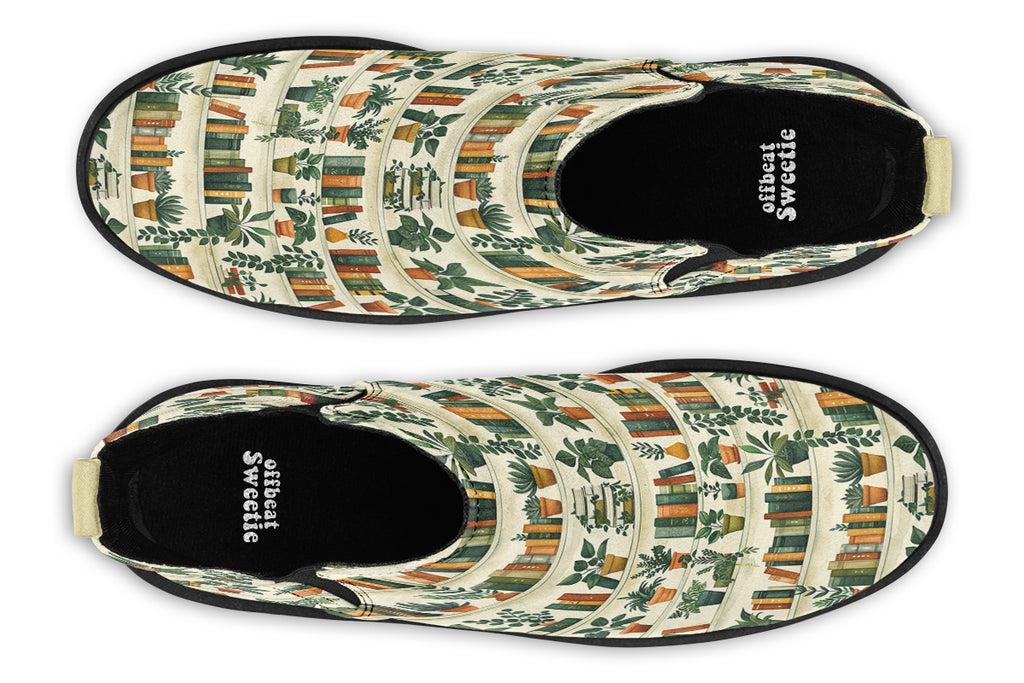 Books And Plants Ankle Boots Offbeat Sweetie