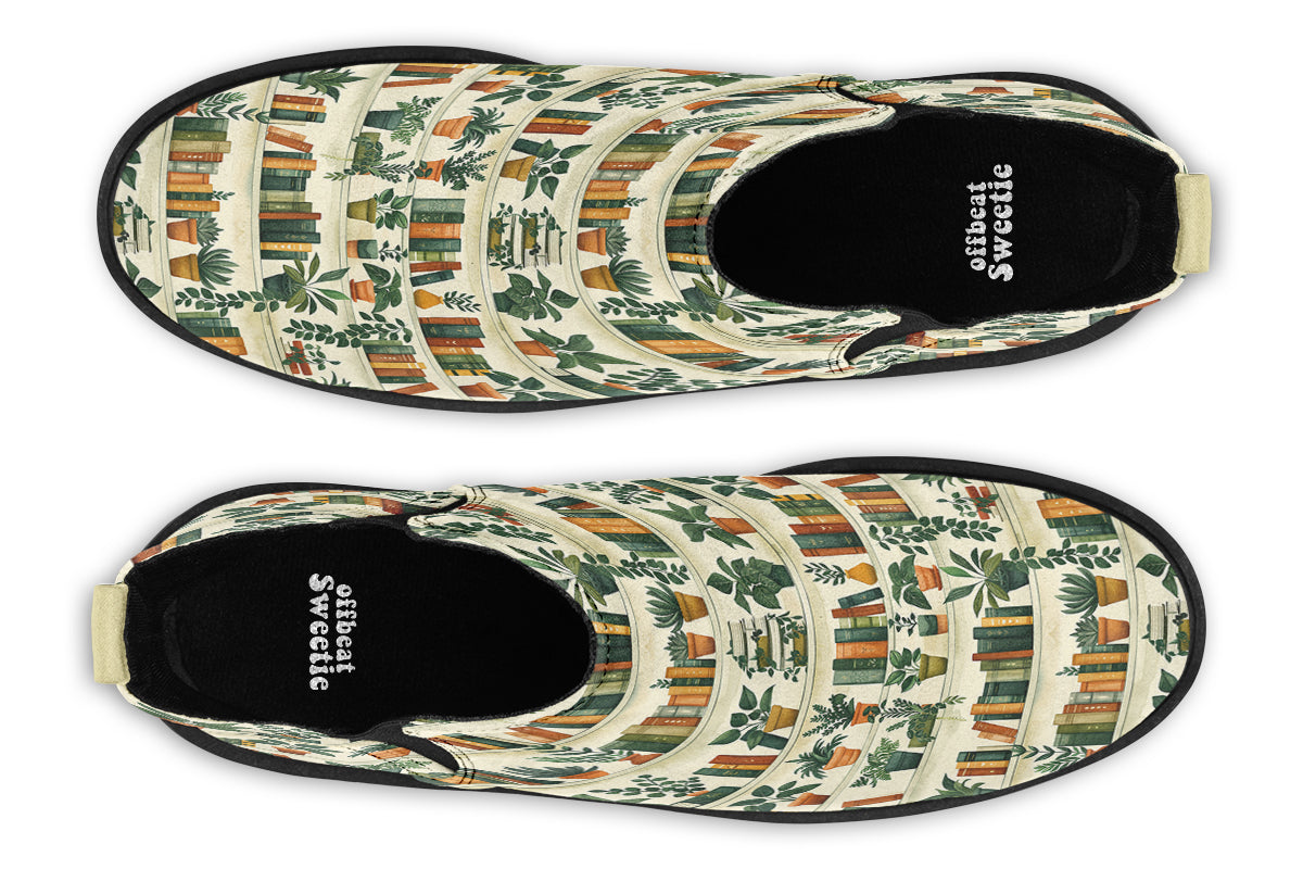 Books And Plants Ankle Boots Offbeat Sweetie