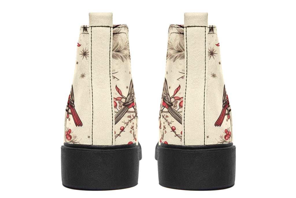 Christmas Birds Ankle Boots Offbeat Sweetie