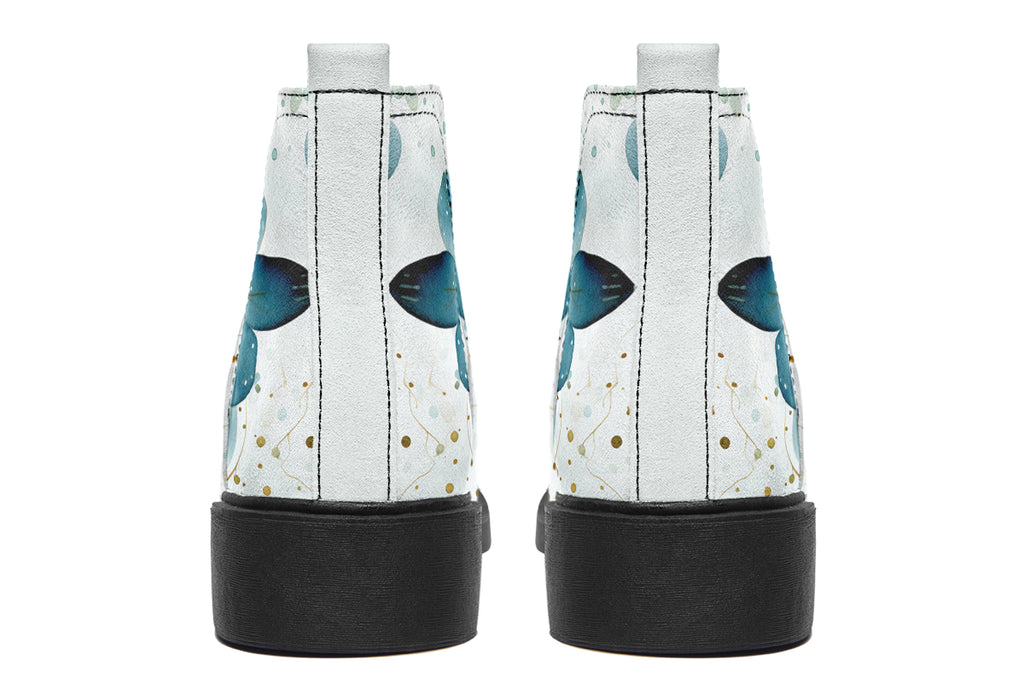 Eucalyptus Leaves Ankle Boots Offbeat Sweetie