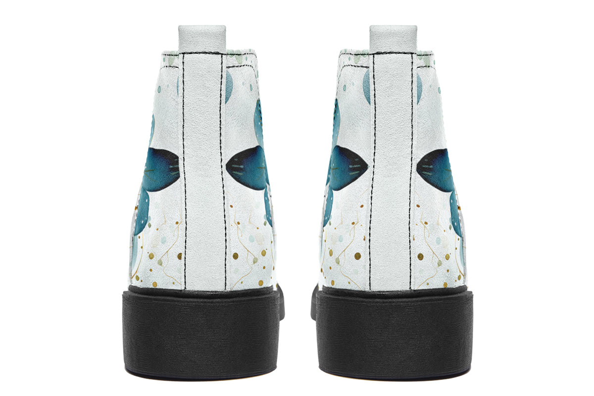 Eucalyptus Leaves Ankle Boots Offbeat Sweetie