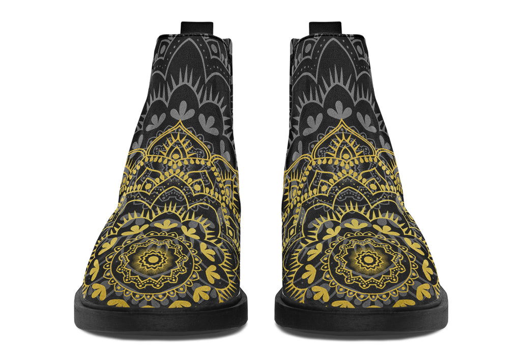 Golden Mandala Ankle Boots Offbeat Sweetie