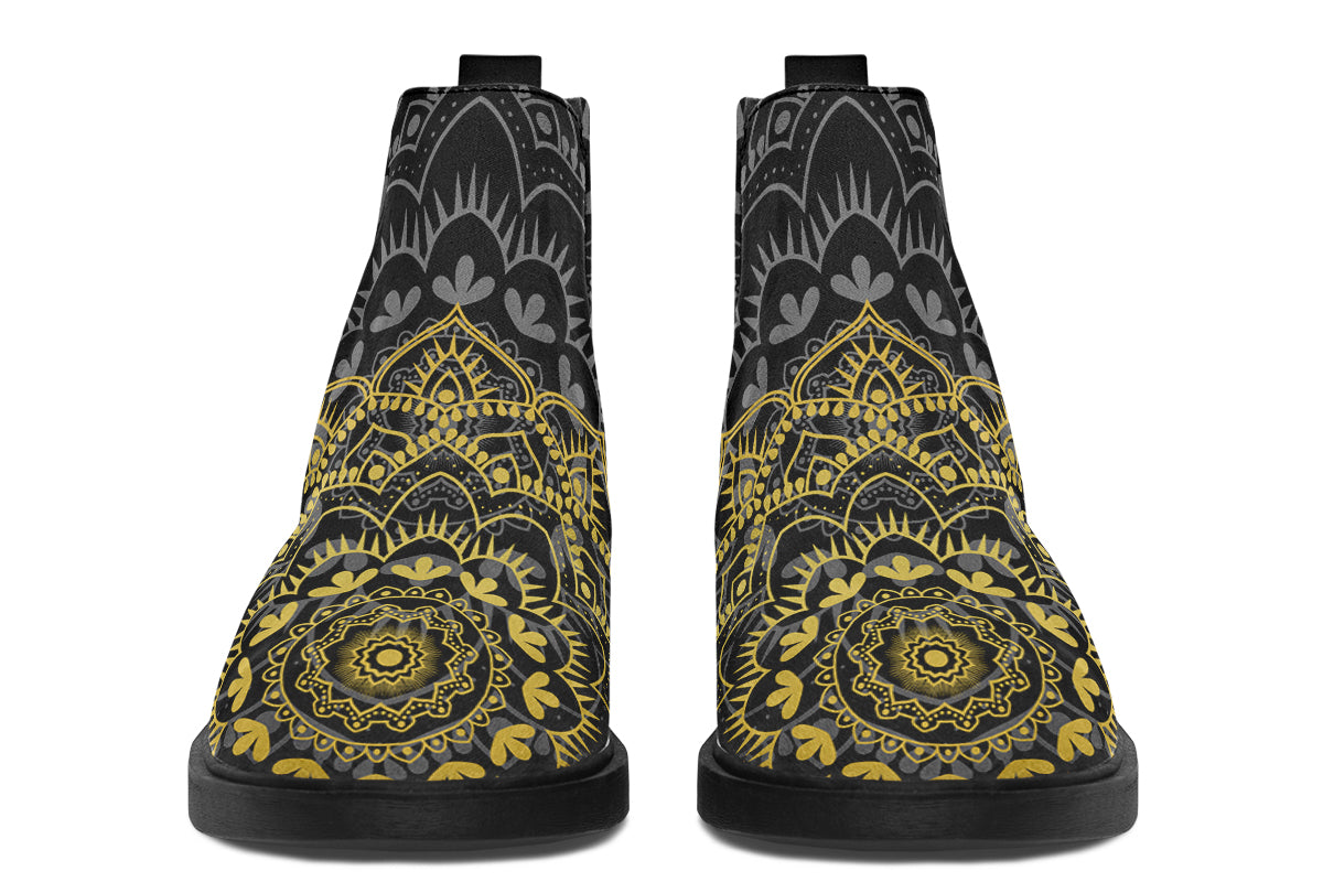 Golden Mandala Ankle Boots Offbeat Sweetie