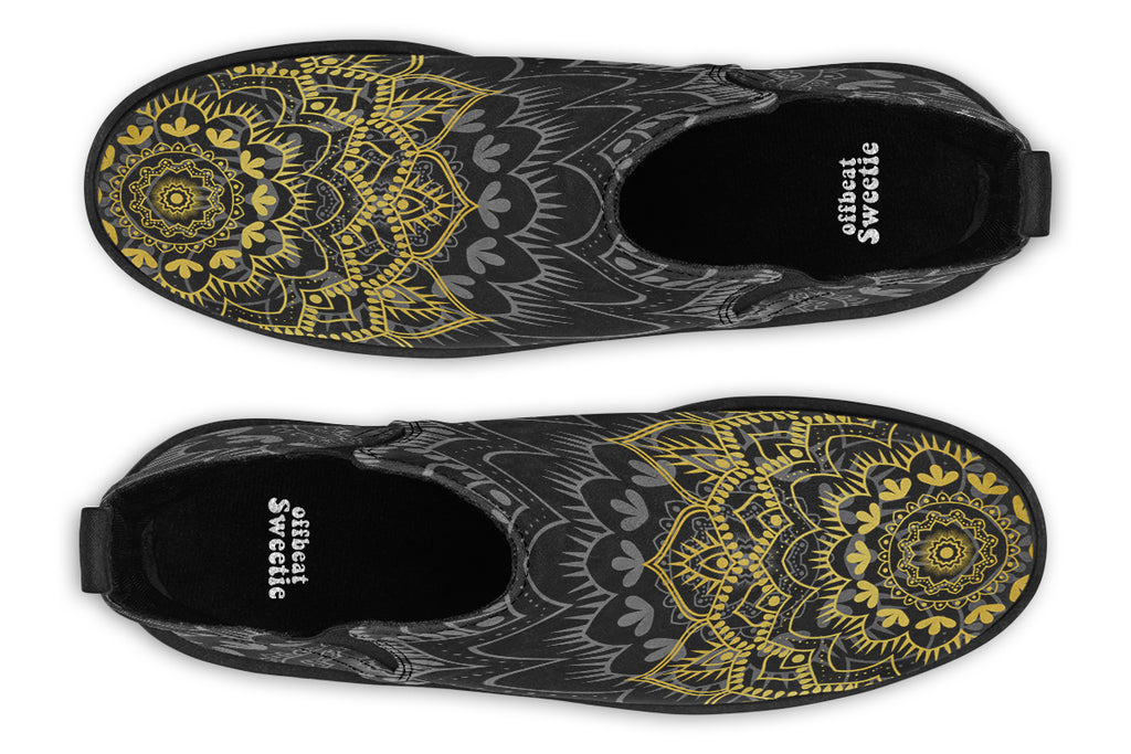 Golden Mandala Ankle Boots Offbeat Sweetie