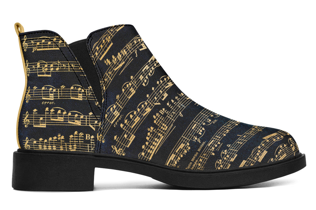 Golden Music Ankle Boots Offbeat Sweetie