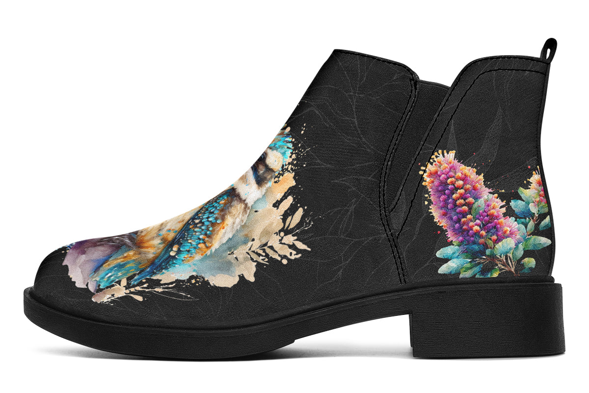 Kookaburra Ankle Boots Black Sole Offbeat Sweetie