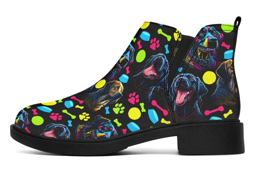 Neon Dogs Ankle Boots Black Sole Offbeat Sweetie