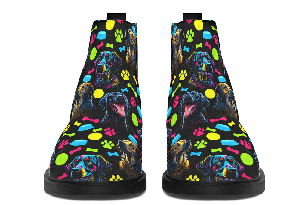 Neon Dogs Ankle Boots Offbeat Sweetie