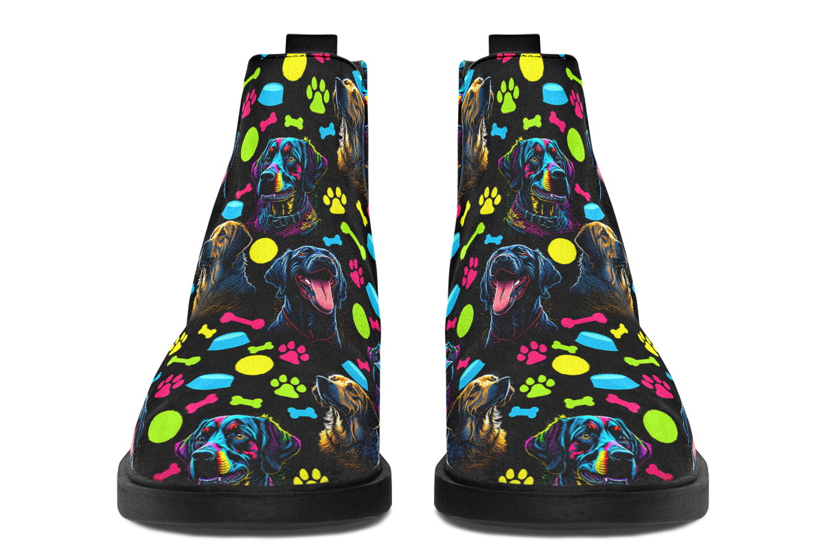 Neon Dogs Ankle Boots Offbeat Sweetie