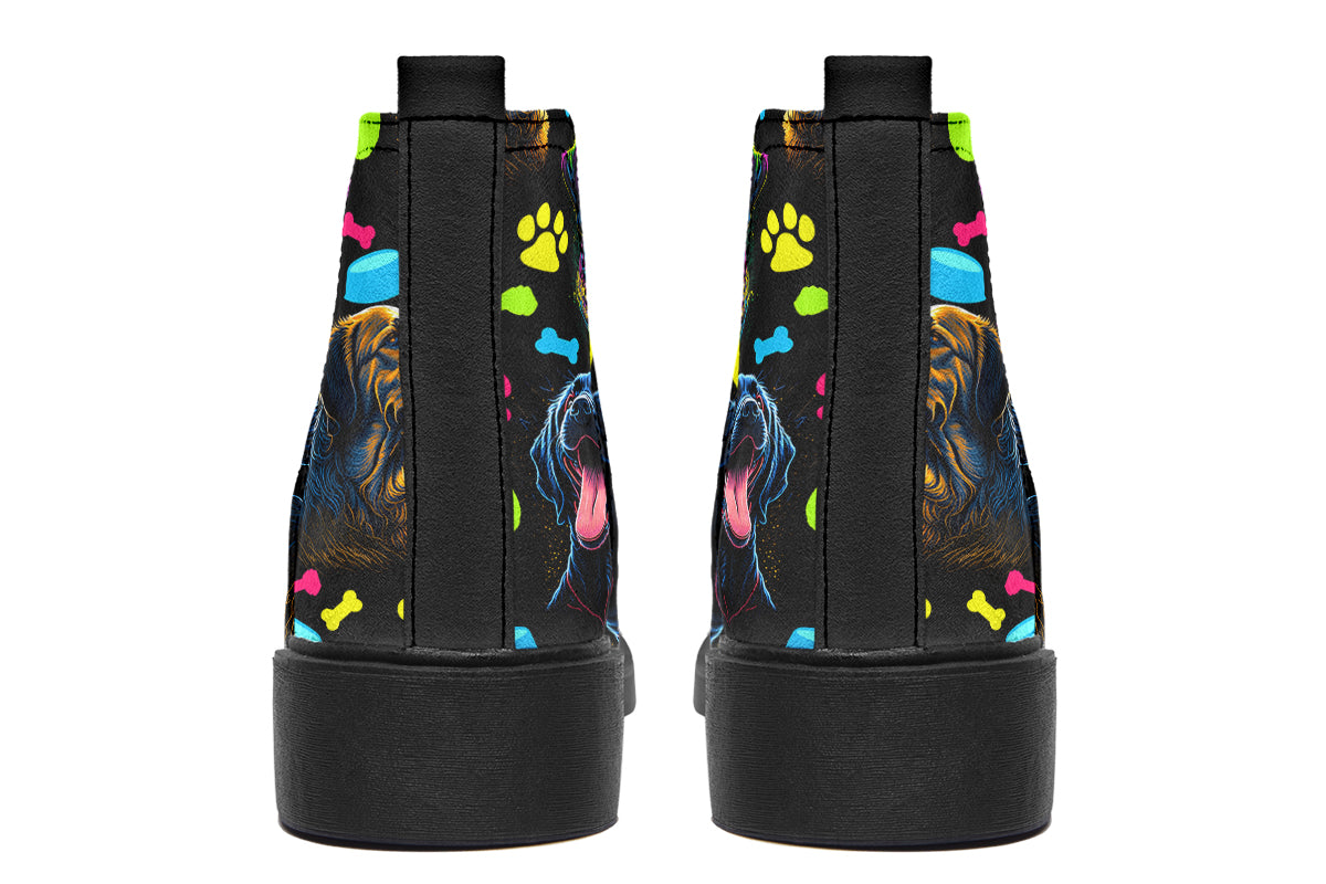 Neon Dogs Ankle Boots Offbeat Sweetie