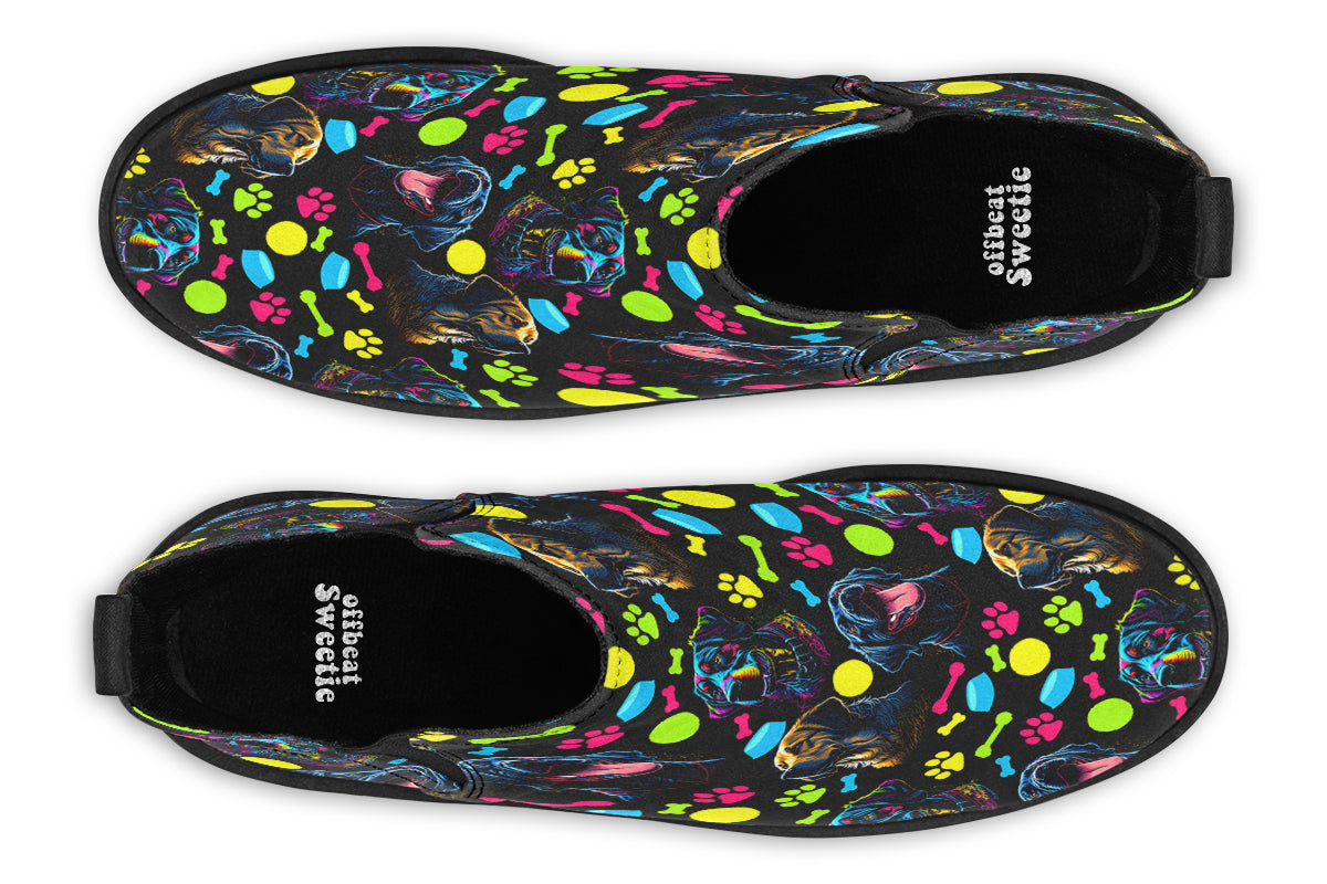 Neon Dogs Ankle Boots Offbeat Sweetie