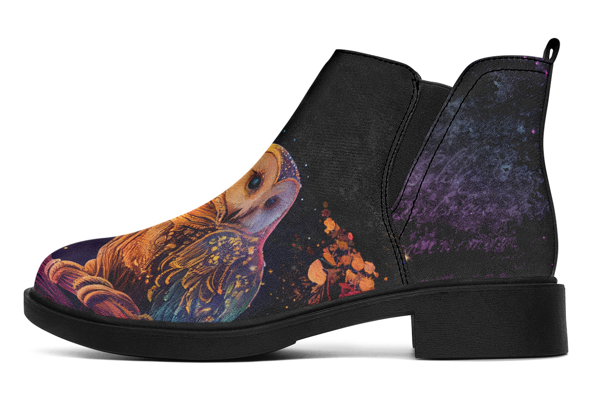 Owls Ankle Boots Black Sole Offbeat Sweetie